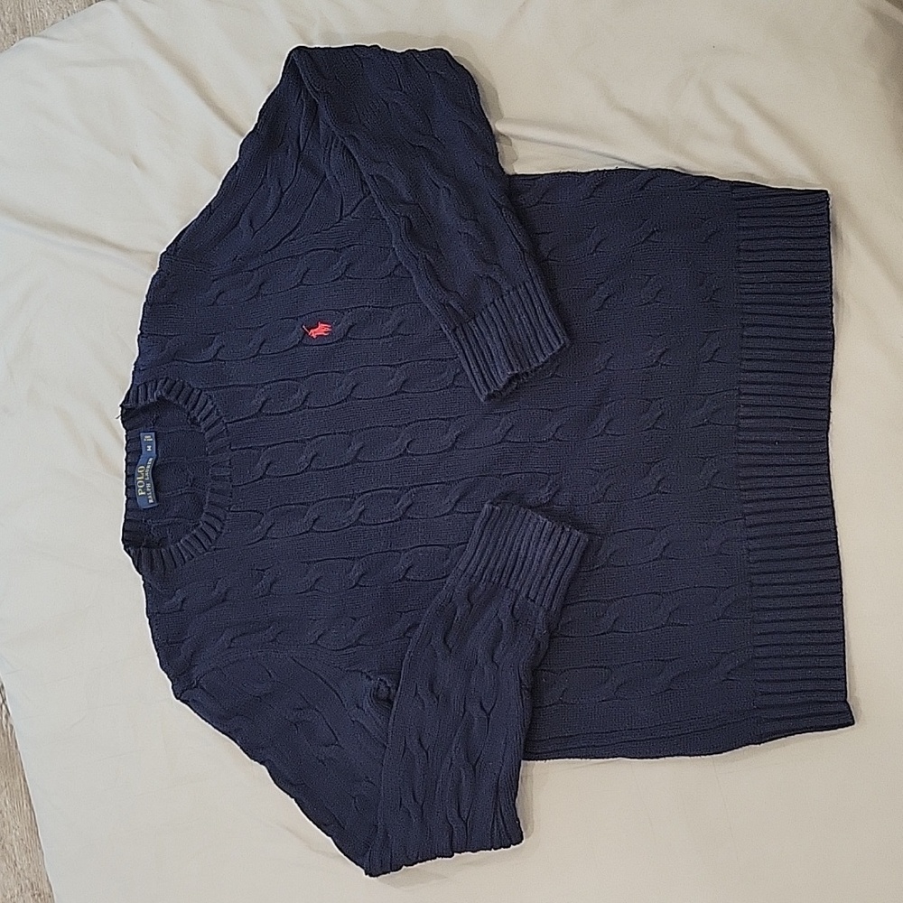 Polo by Ralph Lauren Navy Blue Cable Knit Sweater
